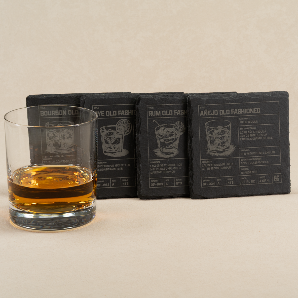 Old Fashioned Blueprint Coasters