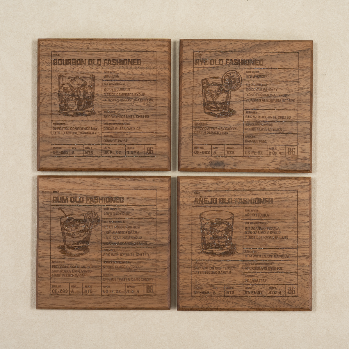 Old Fashioned Blueprint Coasters