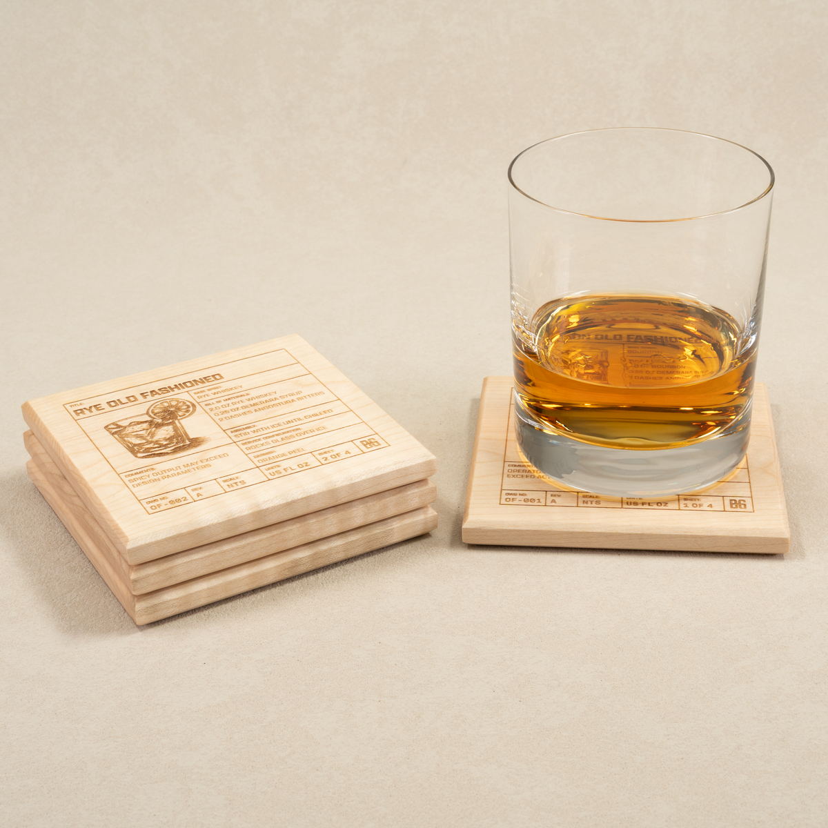 Old Fashioned Blueprint Coasters