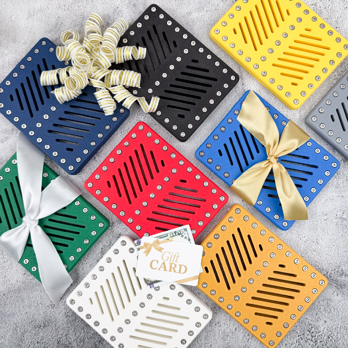 Graduation Lockup Duo gift card holder in multiple colors with bows and gift cards for cash graduation gifts